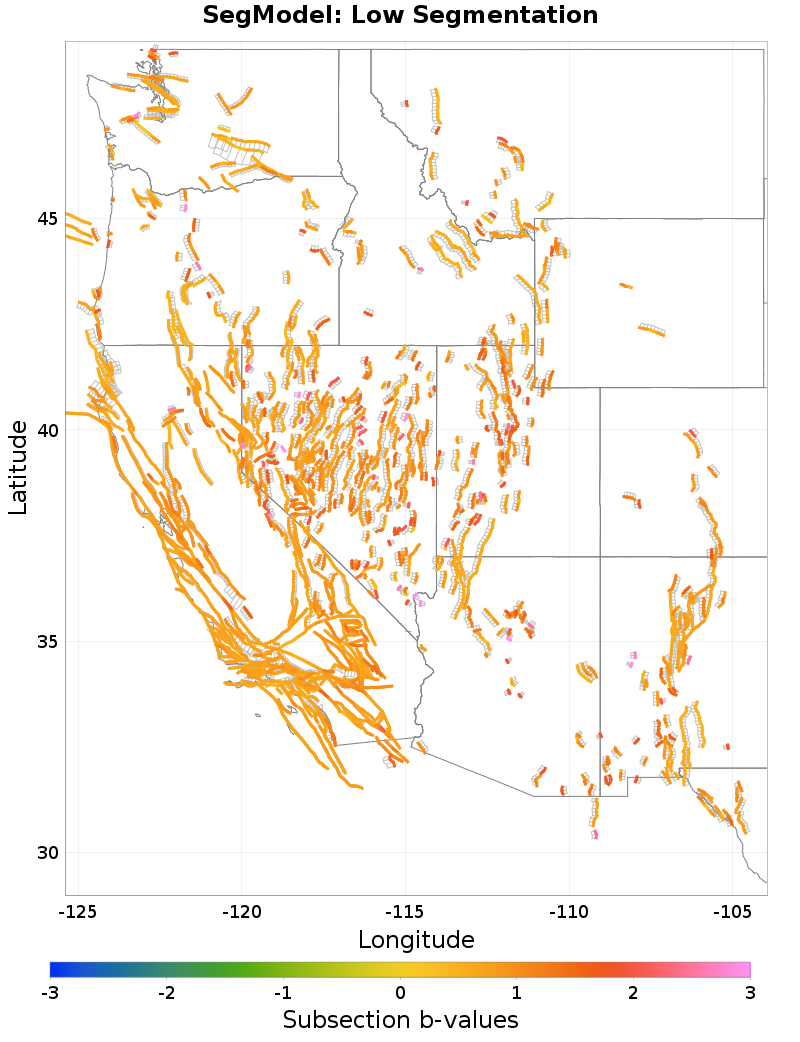 Section b-values Plot